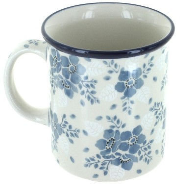 Blue Rose Polish Pottery Blue Fleur Small Coffee Mug