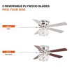 Parrot Uncle 48" Modern Chrome Crystal Ceiling Fan with Light and Remote Flush Mount Ceiling Fan for Kitchen Bedroom Living Room - 2 of 4