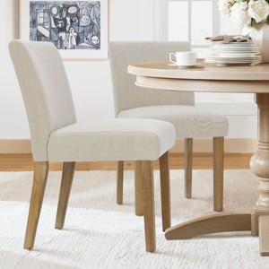 Upholstered Armless Dining Chairs Set of 2, Parsons Dining Room Chairs with Wood Legs, Linen Padded Kitchen Chairs for Dining Room - Panipeachy - 1 of 4