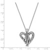 Black Bow Jewelry Rhodium Plated Sterling Silver & CZ Angel of Friendship Necklace, 18in - 2 of 4