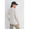 Hello Miz Womens Casual V Neck Long Sleeve Maternity Pullover Top - Oatmeal - Medium - 3 of 4