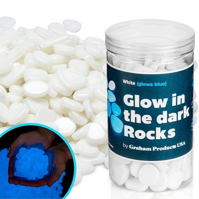 Maplefield 190 Pieces Glow in the Dark Rocks | Indoor & Outdoor Use - Powered by Sunlight - White