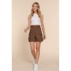 Slickblue Women's Casual Belted Cargo Shorts - Cotton Stretch with Pockets, Beige/Coffee/Navy, Size S-L - 2 of 4