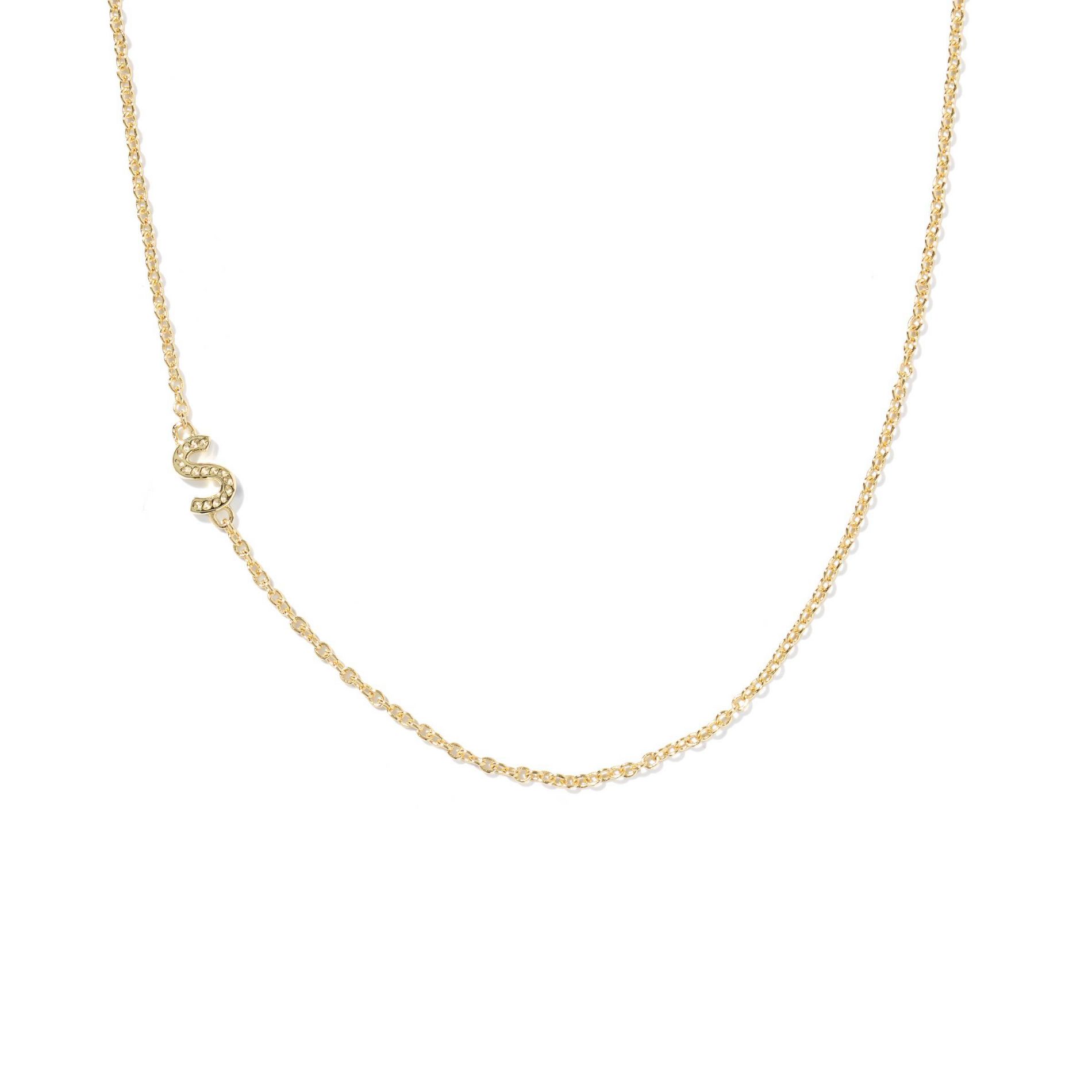 Kendra Scott 14K Gold Over Brass Mini "S" Initial Pendant Necklace - Gold