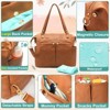 Convertible Diaper Bag Backpack with 14 Pockets, Insulated Bottle Holders, Changing Pad, and Laptop Compartment, Vegan Leather and Nylon - 4 of 4