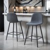 Linen Fabric Bar Chair Set - Two Pieces, Stable Comfort.Thoughtful Design of Rounded Backrest - Leovsnove - 3 of 4