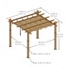 Aluminum Pergola, Outdoor Metal Pergola with Adjustable Canopy, Reinforced Frame Outdoor Shelter for Backyard, Garden and Deck - 2 of 4