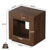 CIPACHO Rustic Brown 1 Piece Wood End Table 2 Tiered Square Side Table with Storage Shelf for Living Room Entrance - 2 of 4