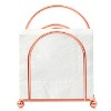 Modern Napkin Holder with 2 Slots, Freestanding Metal Tissue Dispenser for Kitchen Countertop, Dining, Hotel, Restaurant, Rose Gold - 2 of 3