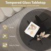 Glass Coffee Table, Round Coffee Table with Geometric Metal Frame, Modern Minimalist Coffee Table for Decoration - 4 of 4