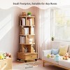 ALEXOUN Rotating Bookshelf on Wheels,360° Spinning Book Shelf Tower,Space-Saving, Narrow Rolling Bookshelves for Small Space,Corner,Bedroom,Office - 2 of 4