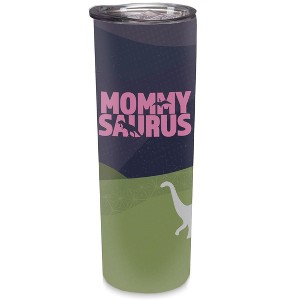 Elanze Designs Mommysaurus Moss Dinosaur 20 ounce Stainless Steel Travel Tumbler - 1 of 4