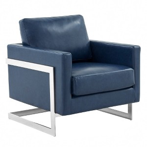 Lincoln Leather Accent Chair with Chrome Steel Frame - 1 of 4