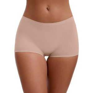 INSPIRE CHIC Women's High Waist Seamless Boyshorts Elastic Waistband Ice Silk Breathable Comfy Shorts - 1 of 4