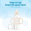 LunaLulinlk Narrow Sippy Bottle, 100% Silicone Handle/Spout, 8oz/250ml, 6m+, Light Pink/Ecru, 2 Pack - 4 of 4