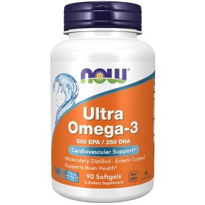 Ultra Omega-3, 500 EPA/250 DHA by Now Foods  -  90 Softgel - 1 of 3
