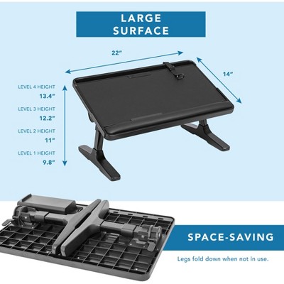 LAPGEAR Easy Tilt Adjustable Laptop Bed Desk Black