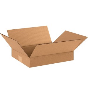 Box Partners Flat Corrugated Boxes 12" x 10" x 2" Kraft 25/Bundle 12102 - 1 of 4