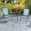 Costway Patio Folding Sling Back Chair Portable Armrests Metal Outdoor Dining Green - 4 of 4