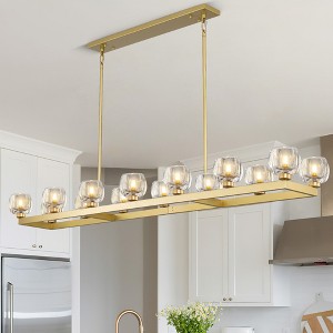 CityFurn 14-Light 72'' W Modern Kitchen Island Rectangle Chandelier - 1 of 4