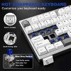MaseiKar AL75 Wireless Mechanical Gaming Keyboard,Full Aluminum CNC,75% Layout,BT/2.4G/Wired,Hot Swap,Creamy Switches,TKL Gasket,RGB Backlight(Silver) - 3 of 4