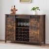 Whizmax Coffee Bar Cabinet with Storage, Wine Bar Cabinet with Sliding Barn Door, Sideboard Cabinet with 16 Bottle Wine Rack for Dining, Living Room - image 3 of 4