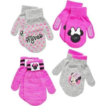 Disney Minnie Mouse Girls 4 Pack Gloves or Mittens Set, Ages 2-7