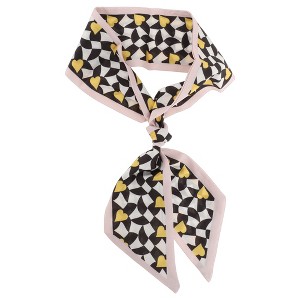 Unique Bargains Women's Heart Scarf Headband Khaki Yellow 1 Pc - 1 of 4