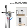 Whizmax Freestanding Bathtub Faucet Tub Filler Floor Mount Bathroom Faucets Brass Single Handle with Hand Shower,Standing Tub Faucet - 3 of 4