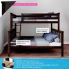 Max & Lily Bunk Bed Twin over Full Size, Solid Wood Bunk Beds with Ladder for Kids - 2 of 4