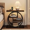 ORRD Industrial 4-Tier Narrow End Table, Rustic Brown Side Table with Black Metal Frame, Slim Sofa Side Table & Nightstand for Small Spaces - 2 of 4