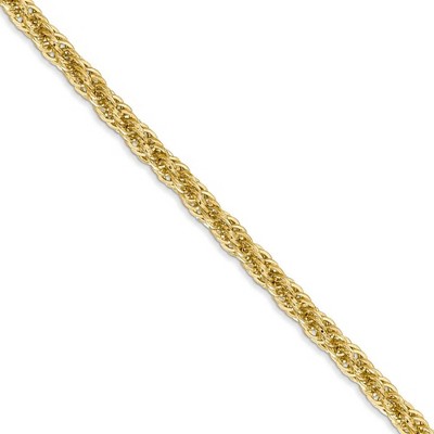 Black Bow Jewelry 3.3mm 14k Yellow Gold Diamond Cut Hollow Rope Chain Necklace