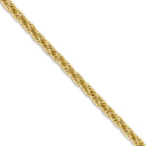 Black Bow Jewelry 3.3mm 14k Yellow Gold Diamond Cut Hollow Rope Chain Necklace - 1 of 4