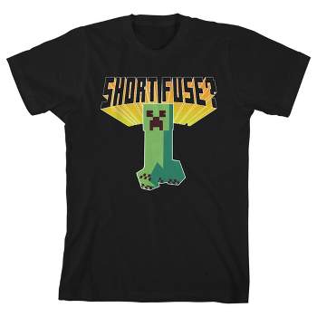 Minecraft Short Fuse Crew Neck Short Sleeve Black Youth T-shirt