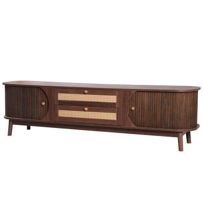 NicBex TV Stands for Living Room,Farmhouse Entertainment Center with Cabinets and Open Shelves,TV Console for Living Room, Bedroom, Home