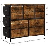Garvee Dresser for Bedroom - Cloth Storage Tower with 10 Drawers, Rustic Brown TV Stand, Chest of Drawers with Fabric Bins - 3 of 4