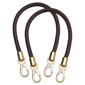 Unique Bargains PU Braided Soft Waterproof Women's Handbag Leather Purse Strap 2 Pcs - 1 of 4