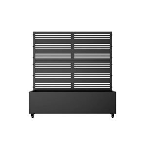 PexFix 47 in. x 47 in. Outdoor Metal Trellis with Planter Box Privacy Screen Garden Fence Wall Applique in Black - 1 of 4