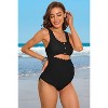 Charmo Women's Ruched Maternity One-Piece Swimsuit Scalloped Cutout & Adjustable Design Pregnancy Bathing Suits - 4 of 4