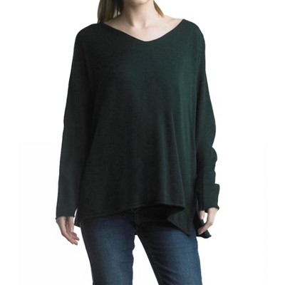 Women's V - Neck Oversized Knit Sweater - TEMPO PARIS