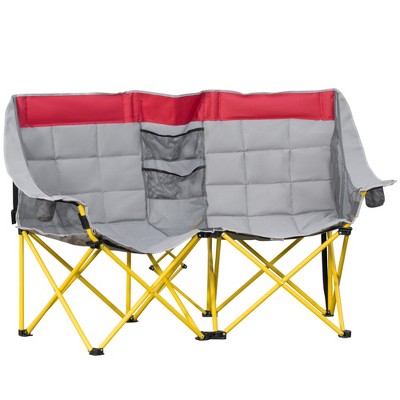 Outsunny Aluminum Frame Camping Padded Chairs Set With Lightweight Folding  Table, 2 Cup Holders, Portable Carry Bag For Travel, Camping, Fishing :  Target