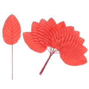 Unique Bargains Artificial Silk Wire Single Flower Leaves for DIY - 1 of 4