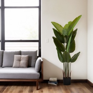 Sapphtopaz Artificial Bird Of Paradise Tree, Artificial Tree Fake Plant with Pot, Green Leaves Room Decor for Home Office Foyer Porch - 1 of 4