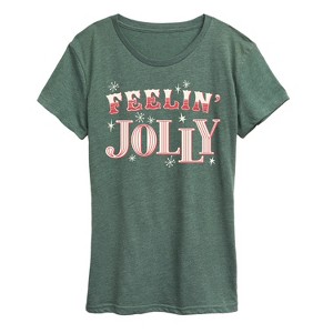 Women's - Instant Message - Christmas Feelin' Jolly Short Sleeve Graphic T-Shirt - 1 of 4