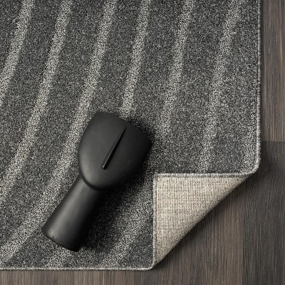 Anthracite Geometric Wave 6' x 9' Synthetic Area Rug