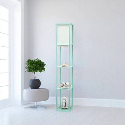 Creekwood Home Classix 62.5" 3-Tier Storage Floor Lamp with Charging Ports and Outlet