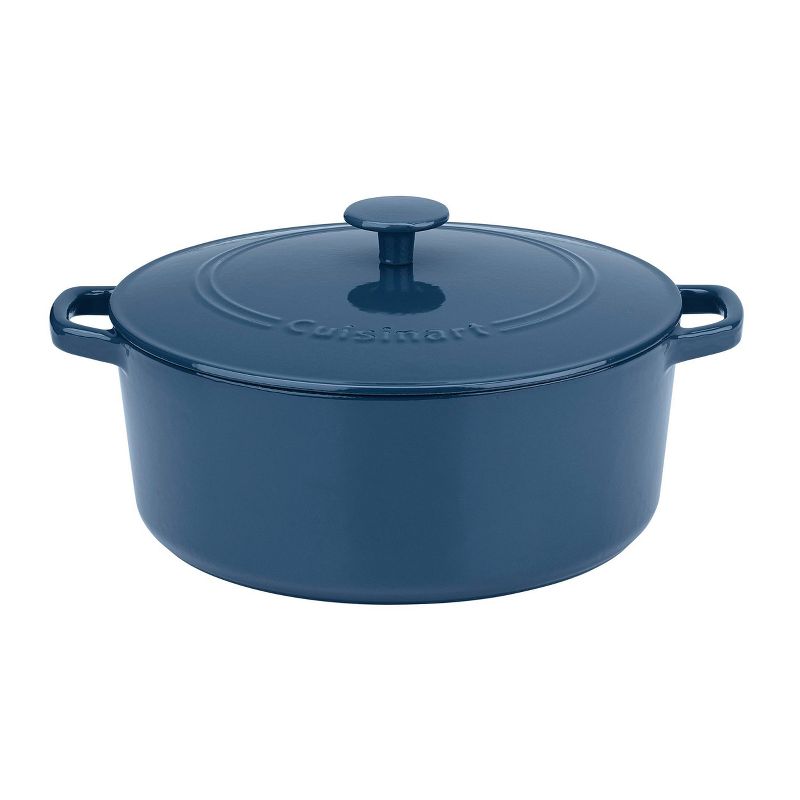 Cuisinart Chef&#39; Classic 7qt Blue Enameled Cast Iron Round Casserole with Cover-CI670-30BG, 1 of 6