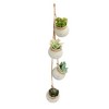 Farmlyn Creek 4 Piece Small Ceramic Window Hanging Planters for Fence, 4 Inch Pots for Succulents, Indoor, Outdoor Flowers - 3 of 4