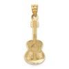 Black Bow Jewelry 14k Yellow Gold Black Enameled Acoustic Guitar Pendant - 3 of 4