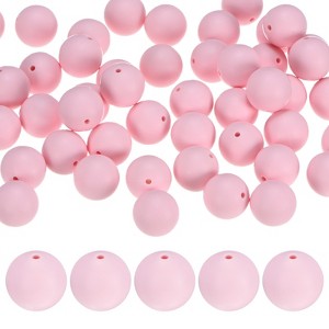 Unique Bargains Round Loose Rubber Beads Craft Smooth Ball Small Hole for DIY Crafts 50 Pcs - 1 of 4